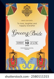 indian traditional wedding card sample for different ceremony including haldi and mehndi