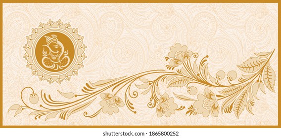 Indian Traditional Wedding Invitation Card Design.