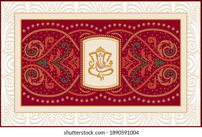 Indian Traditional Wedding Invitation Card Design.