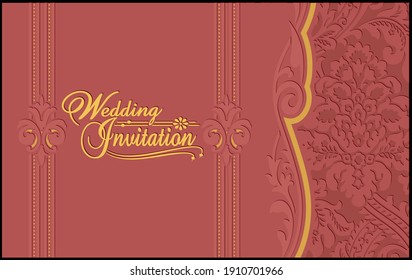 Indian traditional wedding invitation card design. Vector illustration.