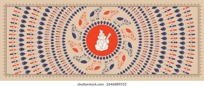 Indian Tribal Art: Joyful Ganesh Chaturthi Festivities in Warli Style. Warli art, Ganesh Utsav, Ganesh Chaturthi, Indian tribal art
