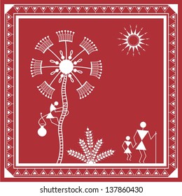 Indian tribal Painting. Warli Painting