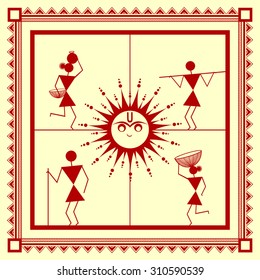 Indian tribal Painting. Warli Painting
