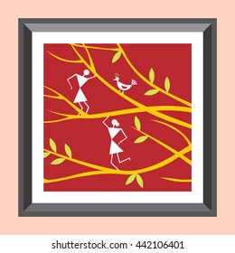Indian Tribal Painting. Warli Painting