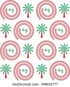 Indian tribal Painting. Warli Painting seamless pattern