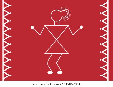 Indian tribal Painting Warli Painting - Vector
