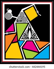 Indian Tribal Paintings. Warli Painting