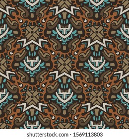 Indian tribes design inspiration. Ethnic geometric seamless vintage nomadic ornamental pattern