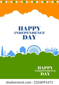 Indian Tricolor background for celebration of Indpenedence Day of India .Vector illustration