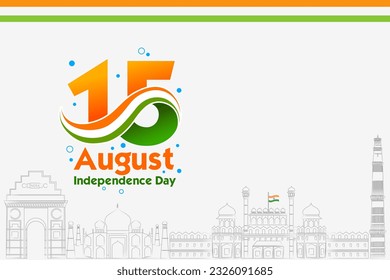 Indian Tricolor background for celebration of Indpenedence Day of India .Vector illustration