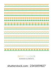 Indian Tricolor Border Frame Pattern Vector