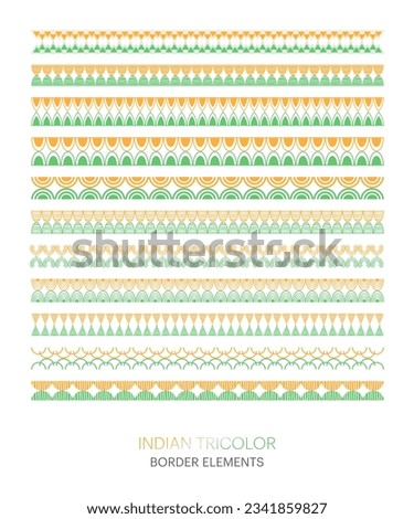Indian Tricolor Border Frame Pattern Vector