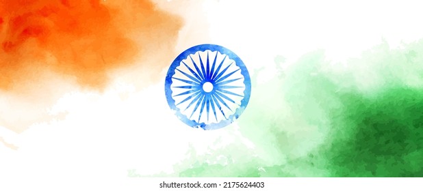 Indian Tricolor flag background for independence day. Website banner and greeting card design template. - Shutterstock ID 2175624403