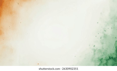 Indian tricolor flag orange and green Abstract background watercolor textured: independence day, republic day, A vibrant horizontal, saffron, white, symbolizes unity, and national pride day