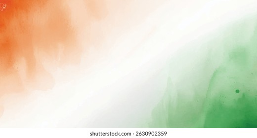 Indian tricolor flag orange and green Abstract background watercolor textured: independence day, republic day, A vibrant horizontal, saffron, white, symbolizes unity, and national pride day