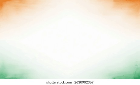 Indian tricolor flag orange and green Abstract background watercolor textured: independence day, republic day, A vibrant horizontal, saffron, white, symbolizes unity, and national pride day