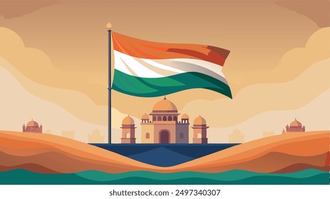 Indian Tricolor flag vector illustration for Independence Day 15th August Happy Independence Day of India