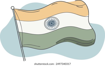 Indian Tricolor flag vector illustration for Independence Day 15th August Happy Independence Day of India