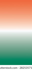 Indian tricolor gradient background with saffron, white and green horizontal bands, patriotic abstract design symbolizing India, unity and national pride.