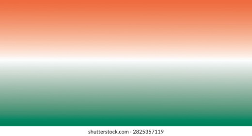 Indian tricolor gradient background with saffron, white and green horizontal bands, patriotic abstract design symbolizing India, unity and national pride.
