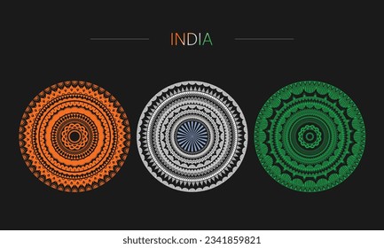 Indian Tricolor Luxury Mandala Pattern