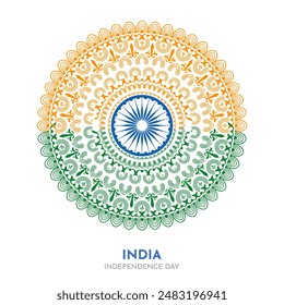 Vector de diseño de Mandala tricolor indio