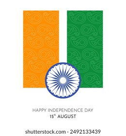 Indian Tricolor Minimal Design with Ashoka Chakra for Independence Day