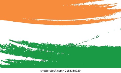 Indian tricolour flag brush strokes background 