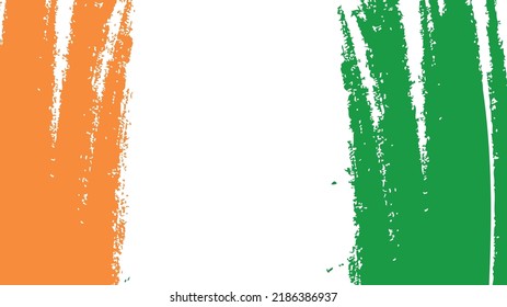 Indian Tricolour Flag Brush Strokes Background 