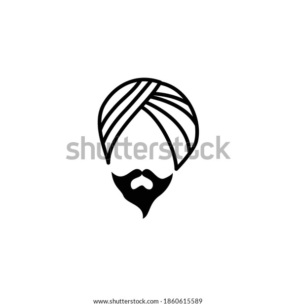 Indian Turban Mustache Logo Design Vector Stock Vector (Royalty Free ...