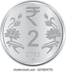 Indian two rupee coin in vector illustration svg