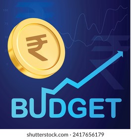 Indian union budget , Indian Rupee economy, finance, illustration