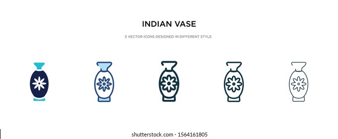 indian vase icon in different style vector illustration. two colored and black indian vase vector icons designed in filled, outline, line and stroke style can be used for web, mobile, ui