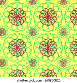 Indian vector background with turquoise and pink spirograph on yellow phone/Indian vector background/Indian vector background with spirographs