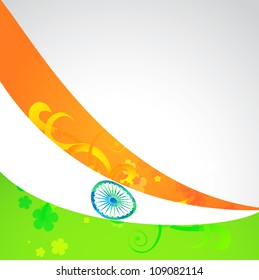 indian vector flag in wave style background