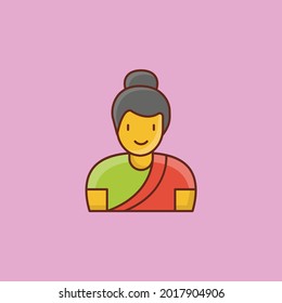 indian vector flat color icon
