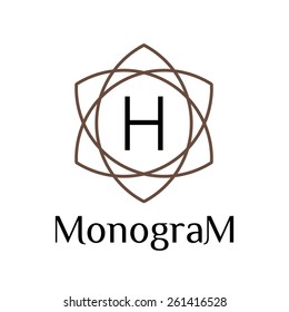 indian vector hipster minimal vintage monochrome linear border , frame , label ,  badge for your monogram or logo