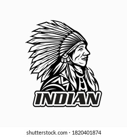 Indian vector logo design character in black color