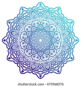 Indian vector mandala. Gradient tribal ornament. Ethnic element for design.