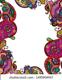 Indian vector pattern frame for text or photo.