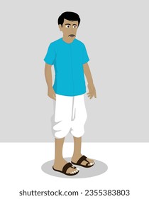 Indian village 2d cartoon character design