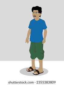 Indian village 2d cartoon character design