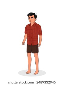 Indian village boy cartoon character design