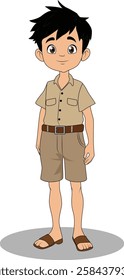 indian village boy cartoon character design