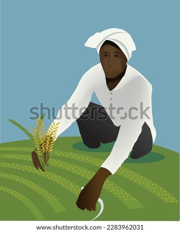 Indian village farmer vector design 