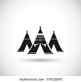 Indian village icon vector