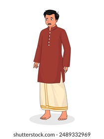 Indian village man cartoon character design