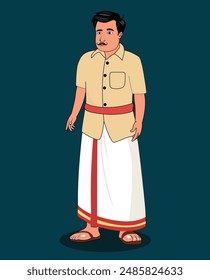 Indian village men cartoon character design for 2d animation