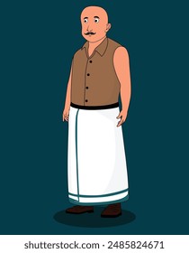 Indian village men cartoon character design for 2d animation