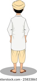 indian village men cartoon character design